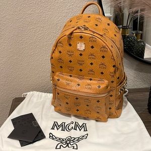 MCM Stark Visetos Cognac Backpack